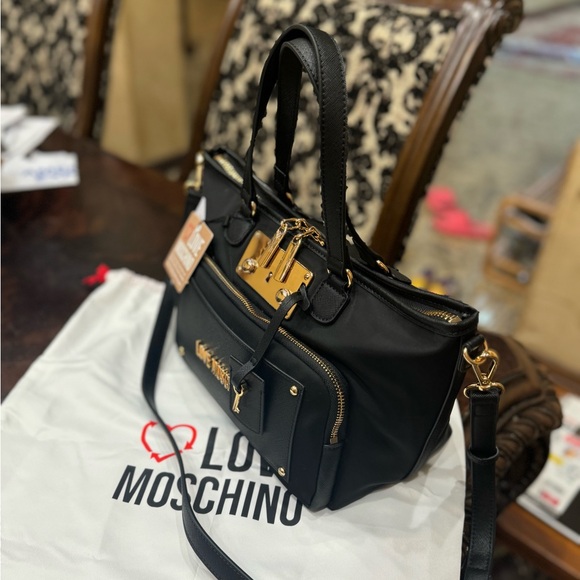 LOVE MOSCHINO BORSA NERO BLACK BAG HANDBAG DESIGNER PURSE NEW - Picture 4 of 10